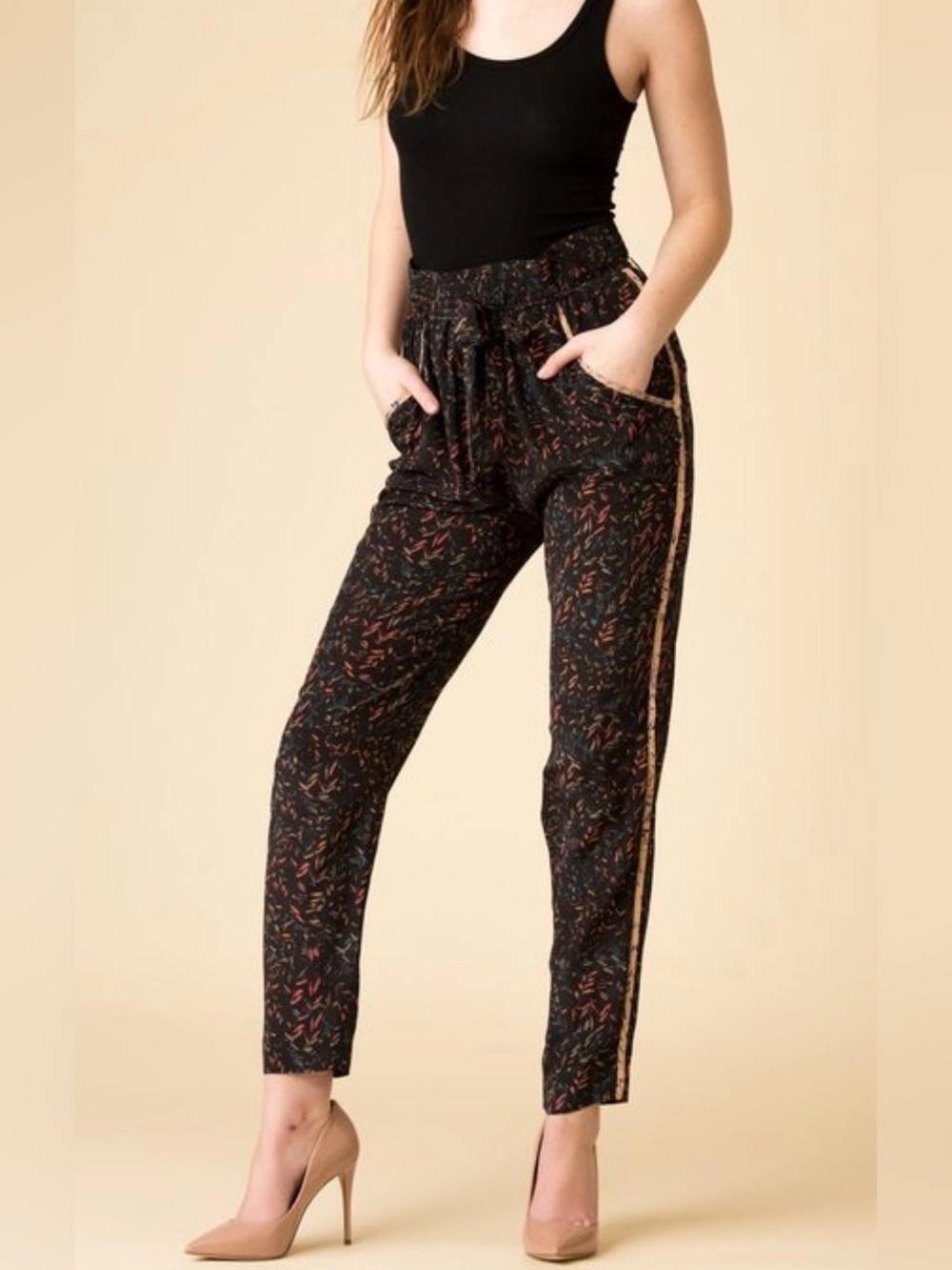 IRO Joey silk pull on pants multicolor size 36 US 4